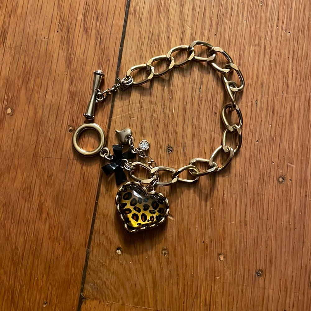 Betsey Johnson leopard heart bracelet